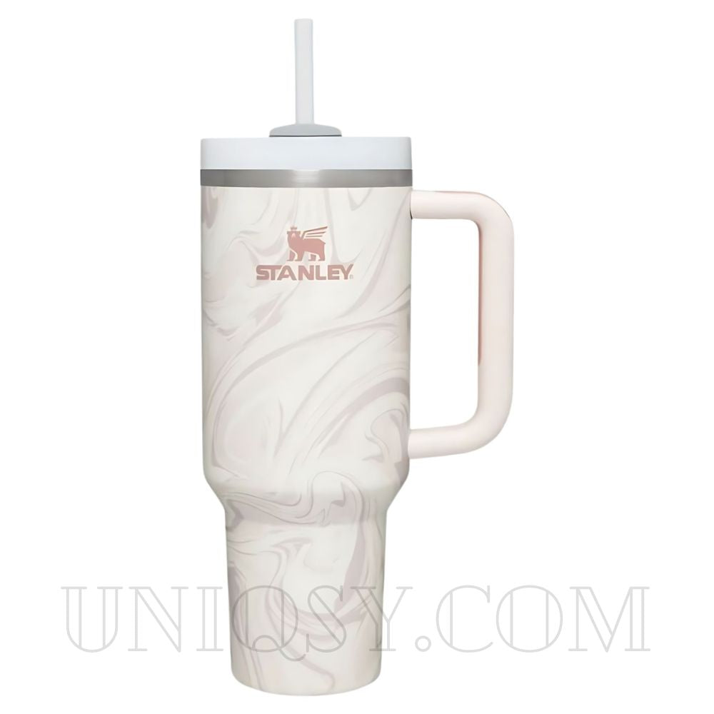 Stanley 40 OZ Rose Quartz Swirl Quencher Flowstate Tumbler Cup