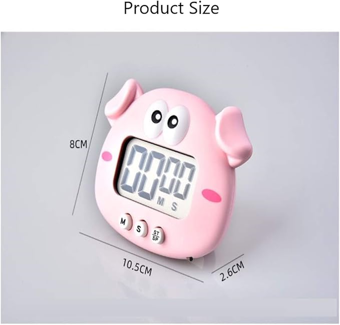 Kitchen Timer, Cute Cartoon Animal Countdown Timer, Digital Cooking Timer with Magnetic, LCD Large-Screen Visual Clock, Hangable Alarm Clock with Stand,for Cooking Bake Sport Game (Timer-XZ)