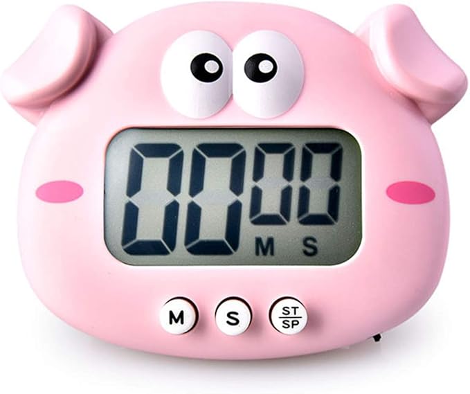 Kitchen Timer, Cute Cartoon Animal Countdown Timer, Digital Cooking Timer with Magnetic, LCD Large-Screen Visual Clock, Hangable Alarm Clock with Stand,for Cooking Bake Sport Game (Timer-XZ)