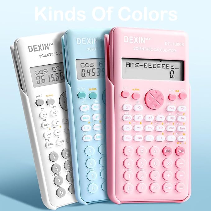 Scientific Calculators for Students, 240 Functions 2-Line Standard Scientific Calculator, Cute School Office Supplies,Math Calculator for School (Blue)