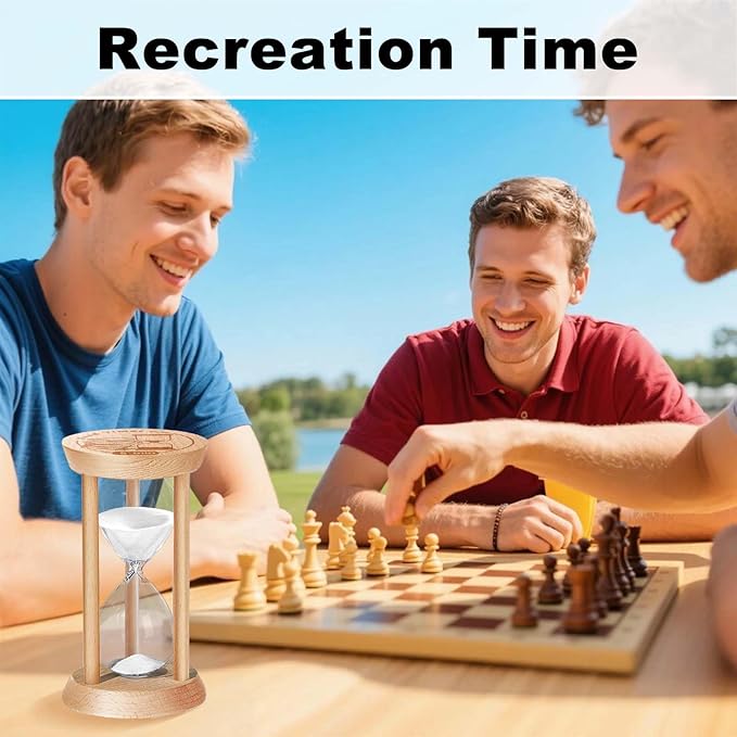 30 Minute Sand Timer Hourglass, 30 Min Wooden Sand Clock, Three Minute Wood Hour Glass, Mini Reloj De Arena, Small Sandglass for Toothbrush Timer, Cooking, Decorative, Work, Game, Gift, White