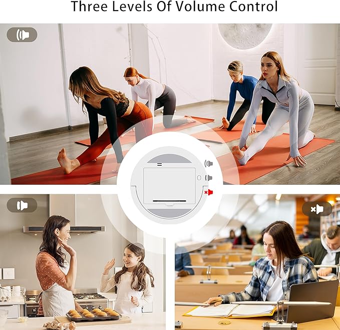 Digital Kitchen Timers, Visual timers Magnetic Countdown Countup Timer Large LED 200 Minutes Display Volume Adjustable for Cooking Fitness Studying, Easy for Kids and Seniors