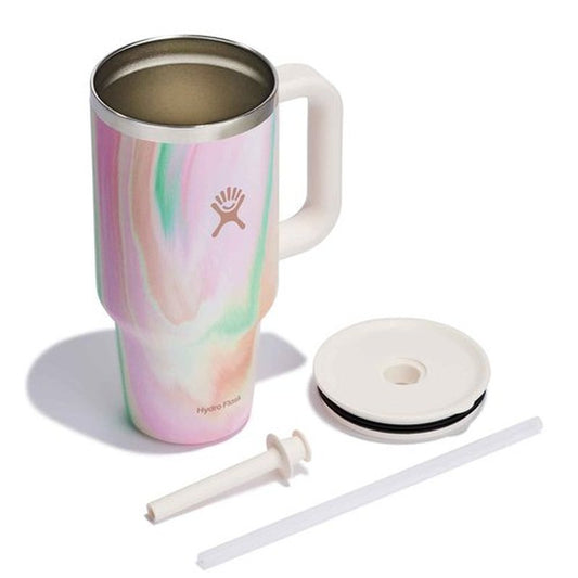 Hydro Flask 32 Oz Travel Tumbler with Handle, Lid and Straw - Insulated Stainless Steel in 32 Oz Sugar Crush