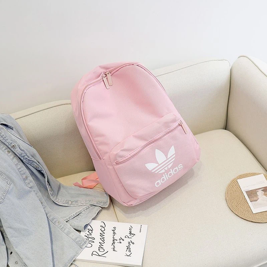 Light Pink Trefoil Logo Backpack Girls Women Student Travel School Bag