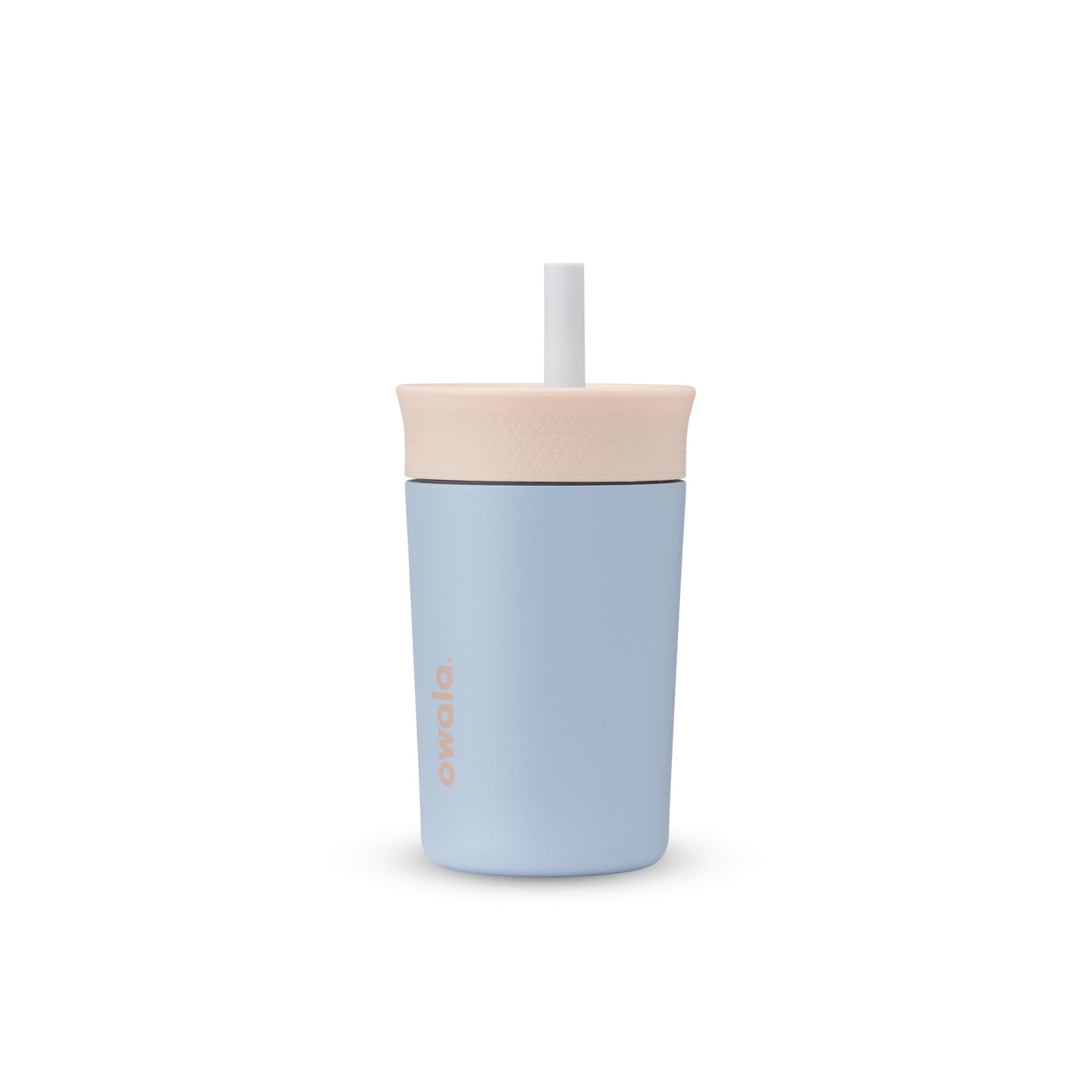Owala Kids 12 oz Insulated Stainless Steel Tumbler – Tan & Blue Seas the Day, Spill-Resistant Lid, Easy Clean